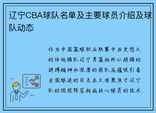 辽宁CBA球队名单及主要球员介绍及球队动态